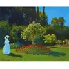 Image de Peinture au numéro : Dame en blanc au jardin - Monet - toile tendue sur châssis FiguredArt-FA10111-Y