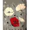 Image de Peinture au numéro : Fleurs rouge et blanches - toile tendue sur châssis FiguredArt-PN380-Y