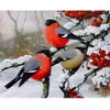 Image de Peinture au numéro : Bouvreuils sous la neige  - sans châssis en bois FiguredArt-PN3066