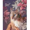 Image de Peinture au numéro : Chat Fleurs et Papillon  - sans châssis en bois FiguredArt-PN8104