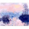 Image de Peinture au numéro : Claude Monet - Soleil couchant sur la Seine à Lavacourt  - sans châssis en bois FiguredArt-PN2935