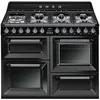 Image de Smeg Victoria TR4110BL1 - Cuisinière (four à deux étages) - pose libre - largeur : 110 cm - profondeur : 60 cm - hauteur : 91 cm - noir