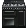 Image de Smeg Victoria TR93BL - Cuisinière (four à deux étages) - pose libre - largeur : 90 cm - profondeur : 60 cm - hauteur : 91 cm - avec système auto-nettoyant - noir