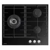 Image de Airlux ATV63TBK - Table de cuisson au gaz - 3 plaques de cuisson - Niche - largeur : 56 cm - profondeur : 48 cm - verre noir