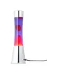 Image de Lampe à lave Fisura avec base chromée, liquide violet et lave rouge