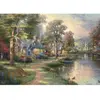 Image de Puzzle 1000 pièces en bois : Le village au bord du lac - Thomas Kinkade Schmidt-59800