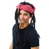 Image de Perruque Jack Foulard pirate rouge avec cheveux rasta noirs C-11275153
