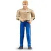 Image de Figurine homme blond avec pantalon bleu Bruder-60006