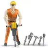 Image de Figurine - Travailleur avec accessoires Bruder Orange TU 600204