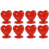 Image de Boîte de 8 Porte-cartes Coeur en résine 5cm, Rouge FETE-540137