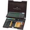 Image de FABER-CASTELL Coffret en bois Pitt Monochrome 86 pièces marron