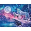 Image de Puzzle 500 piÃ¨ces phosphorescent : Star Line : Loups sous les lumiÃ¨res du Nord