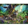 Image de Puzzle 1000 pièces - Famille de loups dans la forêt Ravensburger-12000477
