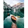 Image de Puzzle 500 pièces : Les barques du lac de Braies, Italie Nathan-12000957