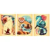 Image de Puzzles 3x100 pièces : Chat, panda roux et dragon Ukyio-E