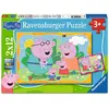 Image de Puzzles 2x12 pièces : Familles heureuses - Peppa pig Ravensburger-12004335