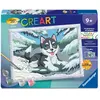 Image de Creart Kids peinture au numéros : Husky dans la neige Ravensburger-12023226
