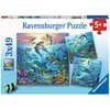 Image de Puzzles 3 x 49 pièces : Le monde animal de l'océan Ravensburger-05149
