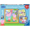 Image de Puzzles 3 x 49 pièces : La famille et les amis de Peppa Pig Ravensburger-05579