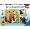 Image de Puzzle 3 x 49 pièces : adorables poneys Ravensburger-80113