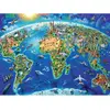 Image de Puzzle 300 pièces XXL : Carte des monuments du monde Ravensburger-13227