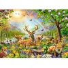 Image de Puzzle 200 piÃ¨ces XXL :  Famille de cerfs et autres animaux