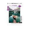 Image de Puzzle 500 piÃ¨ces : Les barques du lac de Braies, Italie