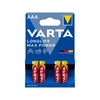 Image de Piles alcaline longlife max power lr03 / aaa 1 blister(s) de 4 pièce(s) piles alcalines longlife max power lr03/aaa alcaline 4 pièce(s) - varta