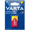 Image de Piles alcaline longlife max power 1 pièce(s) pile alcaline 9v longlife max power 6lr61 / 9v alcaline - varta