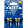 Image de Piles alcaline longlife power lr03 / aaa piles alcalines longlife power lr03 / aaa 1 blister(s) de 4 pièce(s) alcaline 4 pièce(s) - varta