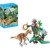 Image de Vélociraptor et explorateur avec Lasso Playmobil Dinos 71823