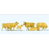 Image de Modélisme HO : Figurines : Set de 6 vaches beiges Preiser-PR10147