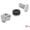 Image de DeLock Kit de montage rack avec 20 vis M6, 20 écrous M6 et 20 rondelles en plastique