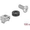 Image de DeLock Kit de montage rack avec 100 vis M6, 100 écrous M6 et 100 rondelles en plastique