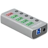 Image de DeLock Hub USB 3.0 à 6 ports avec 1 port USB-A dédié à la charge (5V 2.4A) et 1 port USB-C PD 3.0