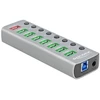 Image de DeLock Hub USB 3.0 à 9 ports avec 1 port USB-A dédié à la charge (5V 2.4A) et 1 port USB-C PD 3.0