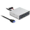 Image de DeLock Hub USB 3.0 (7 ports USB-A) en façade dans baie 3.5''