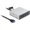 Image de DeLock Hub USB 3.0 (10 ports USB-A) en façade dans baie 3.5''