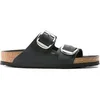 Image de Mules femme Birkenstock Arizona Big Buckle Natural Leather Oiled Noir 39 Étroit 1011075