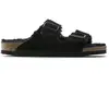 Image de Sandales Birkenstock Arizona Suede Leather Noir 42 Étroit 752663