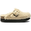 Image de Sabots femme Papillio Boston Big Buckle Platform Fur Blanc 38 Étroit 1017677