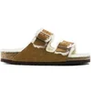 Image de Sandales Birkenstock Arizona Vl Mink Lammfell Marron 38 Étroit 1001135