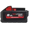 Image de Batterie m18 hb8 high output 8ah 1 pièce(s) batterie m18 hb8 high output 8ah 18 v 8 ah - milwaukee