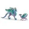 Image de Figurines Bayala : Dragon aux fleurs, maman et bébé Schleich-70592