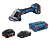 Image de Meuleuse ø125 gws 18v-7 2x4ah batterie 1 coffret(s) meuleuse ø125 gws 18v-7 2x4ah 1.6 kg 0 18 v moteur sans charbon 11000 trs/min 125 mm 0 ah - bosch