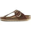 Image de Sandales femme Birkenstock Gizeh Big Buckle Natural Leather Oiled Marron 41 Étroit 1018785