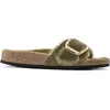 Image de Sandales femme Birkenstock Madrid Big Buckle Shearling Oiled Leather Vert 39 Étroit 1023138