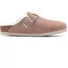 Image de Sabots avec fourrure d'agneau cuir suède femme Birkenstock Boston Rose 38 Étroit 1023292