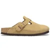 Image de Sabots Birkenstock Boston Suede Leather Beige 39 Étroit 1026164