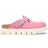 Image de Sabots femme Papillio Boston Chunky Suede Leather Rose 35 Étroit 1026158